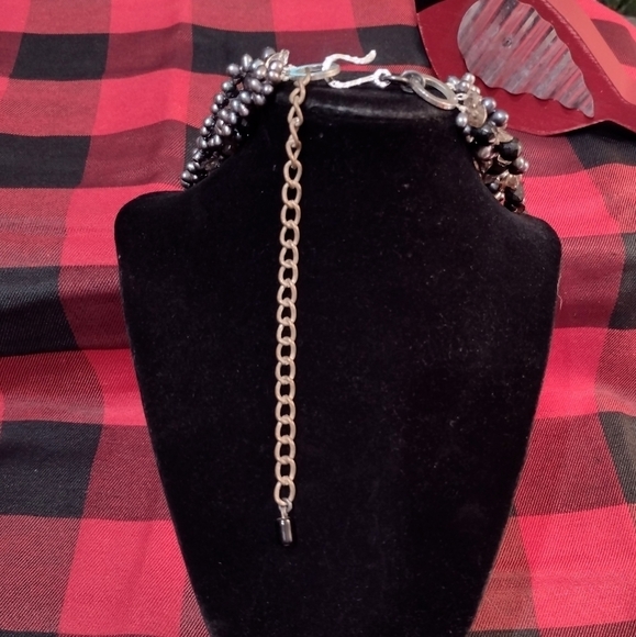 SALE! VINTAGE Multi-Strand Cascade Peacock Pearls & Smoky Quartz Necklace - Picture 7 of 11